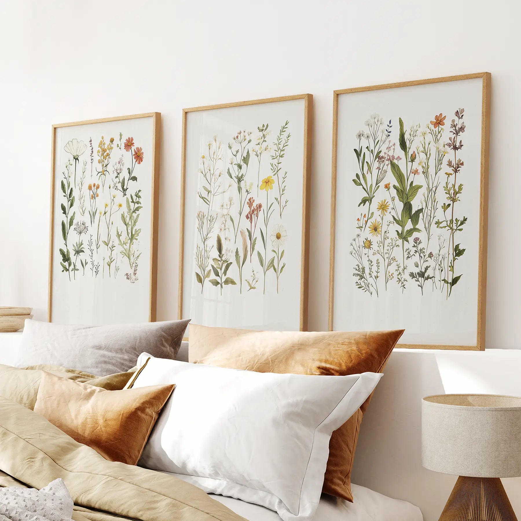 Watercolor Wildflower Floral Wall Art Set