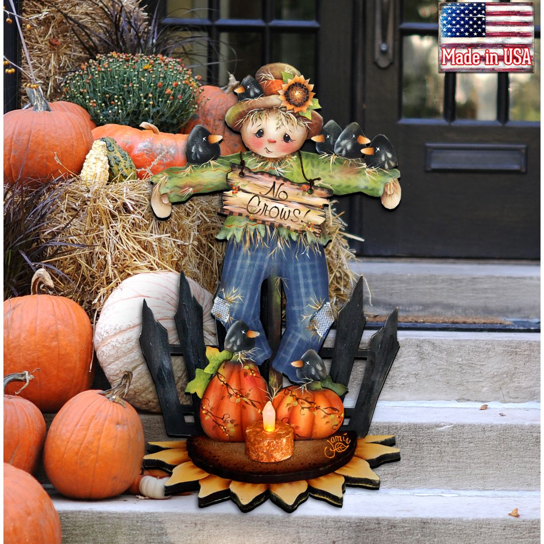 No Crows Scarecrow Halloween Door Decor