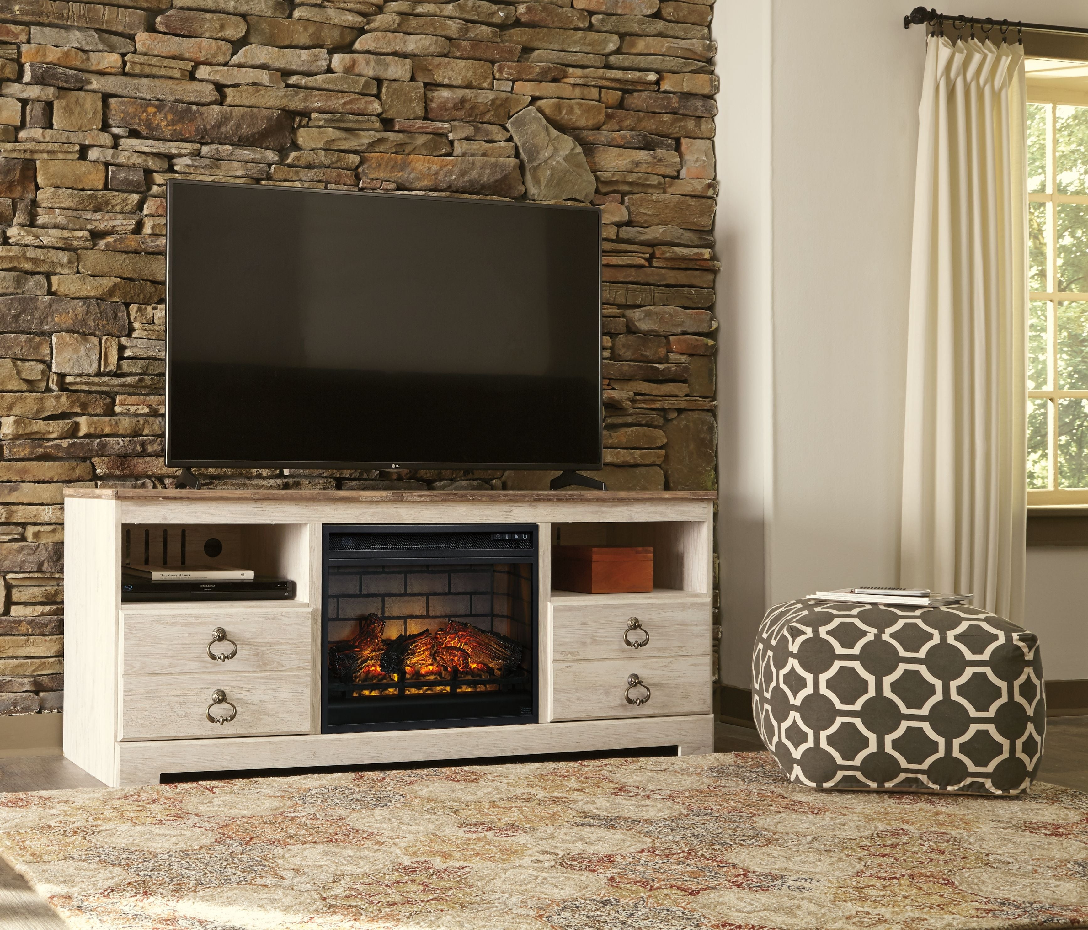 TV Stand With Fireplace Option
