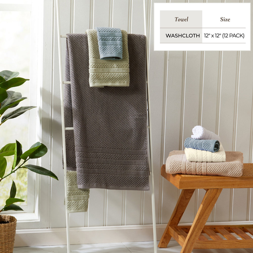 100% Cotton Checkered Jacquard Bath Towel Set