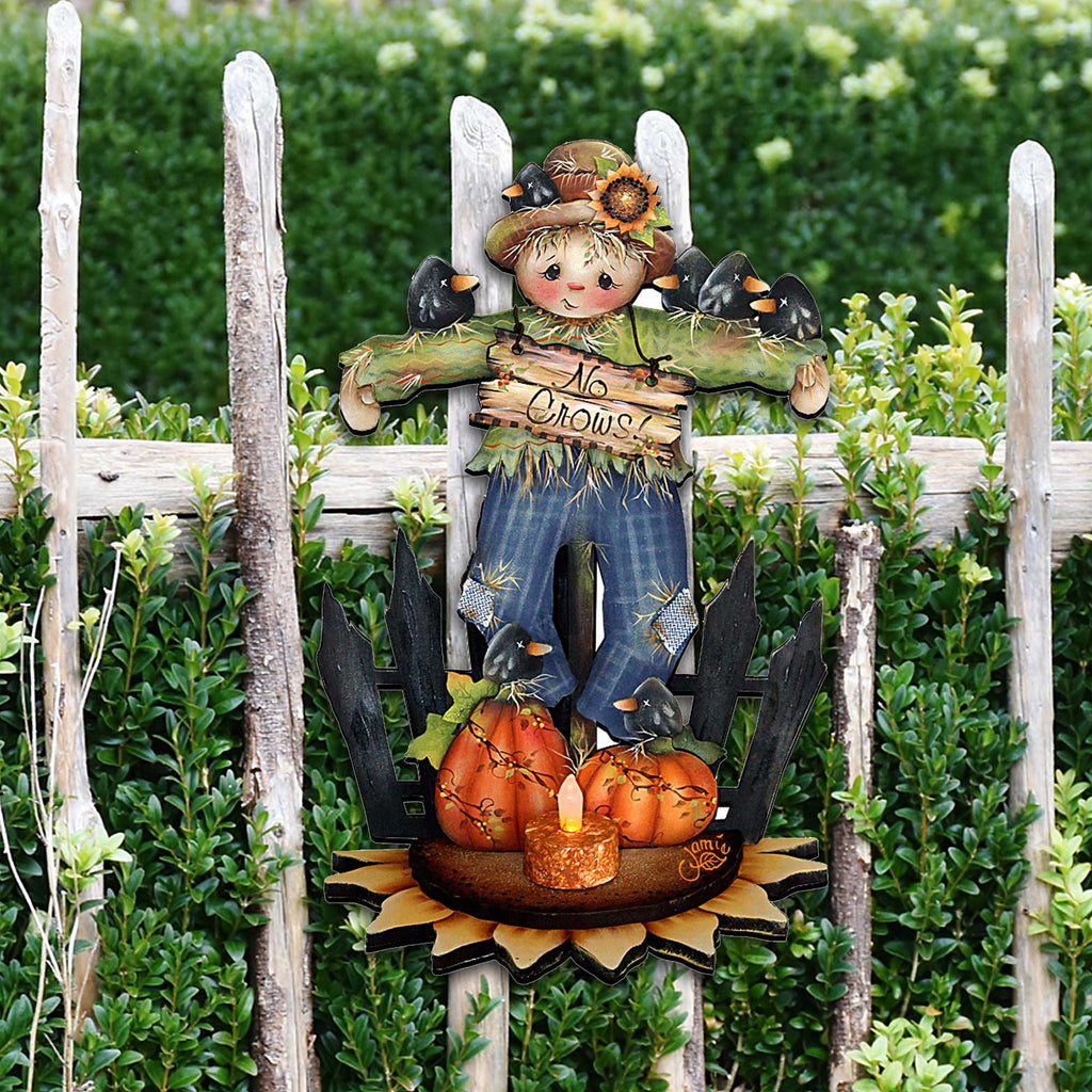 No Crows Scarecrow Halloween Door Decor