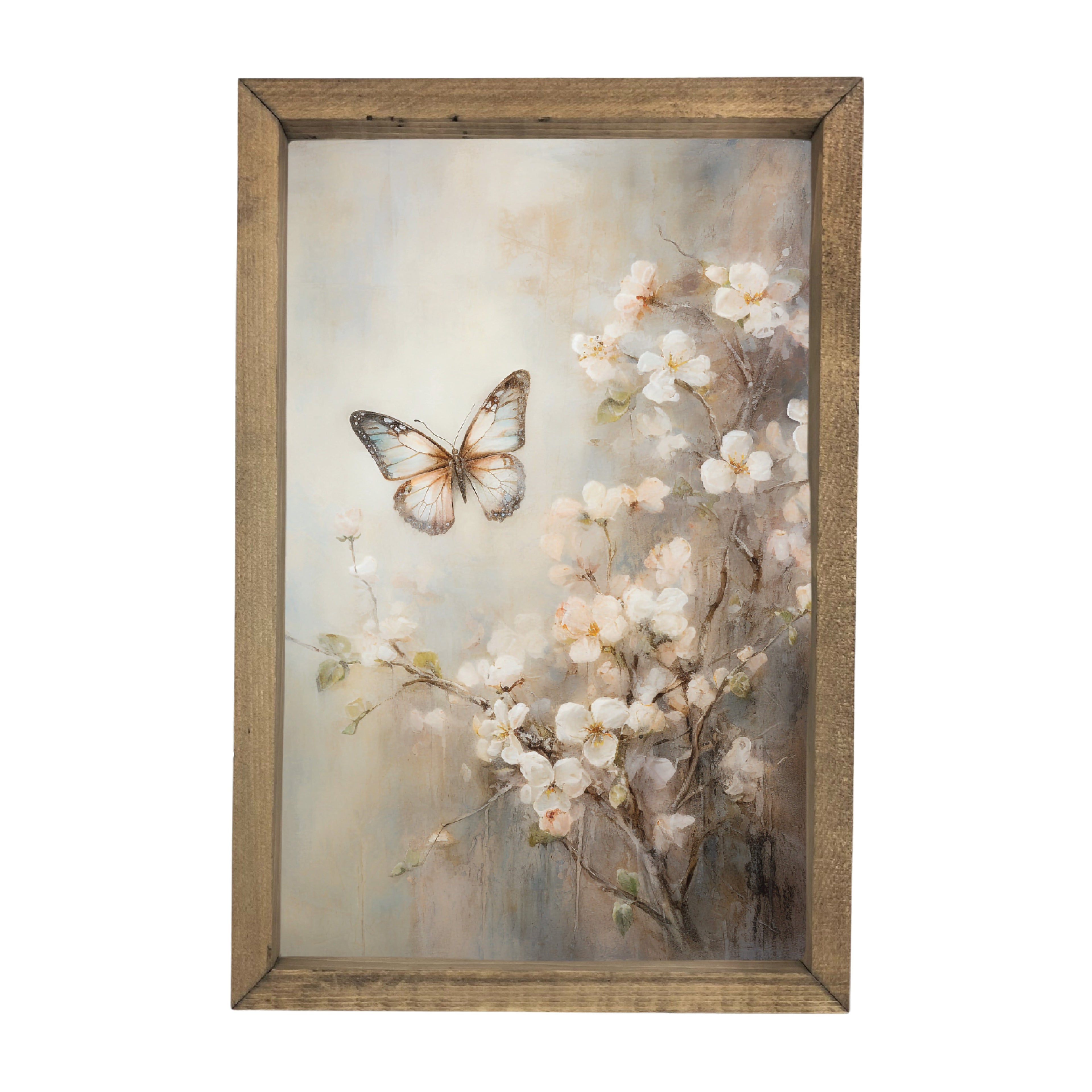 Butterfly in Flowers Framed Art