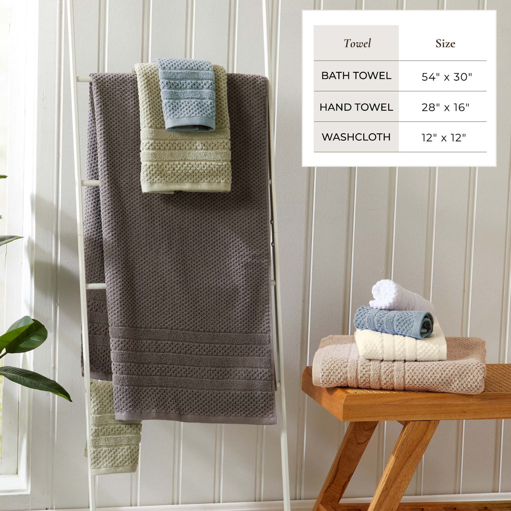 100% Cotton Checkered Jacquard Bath Towel Set