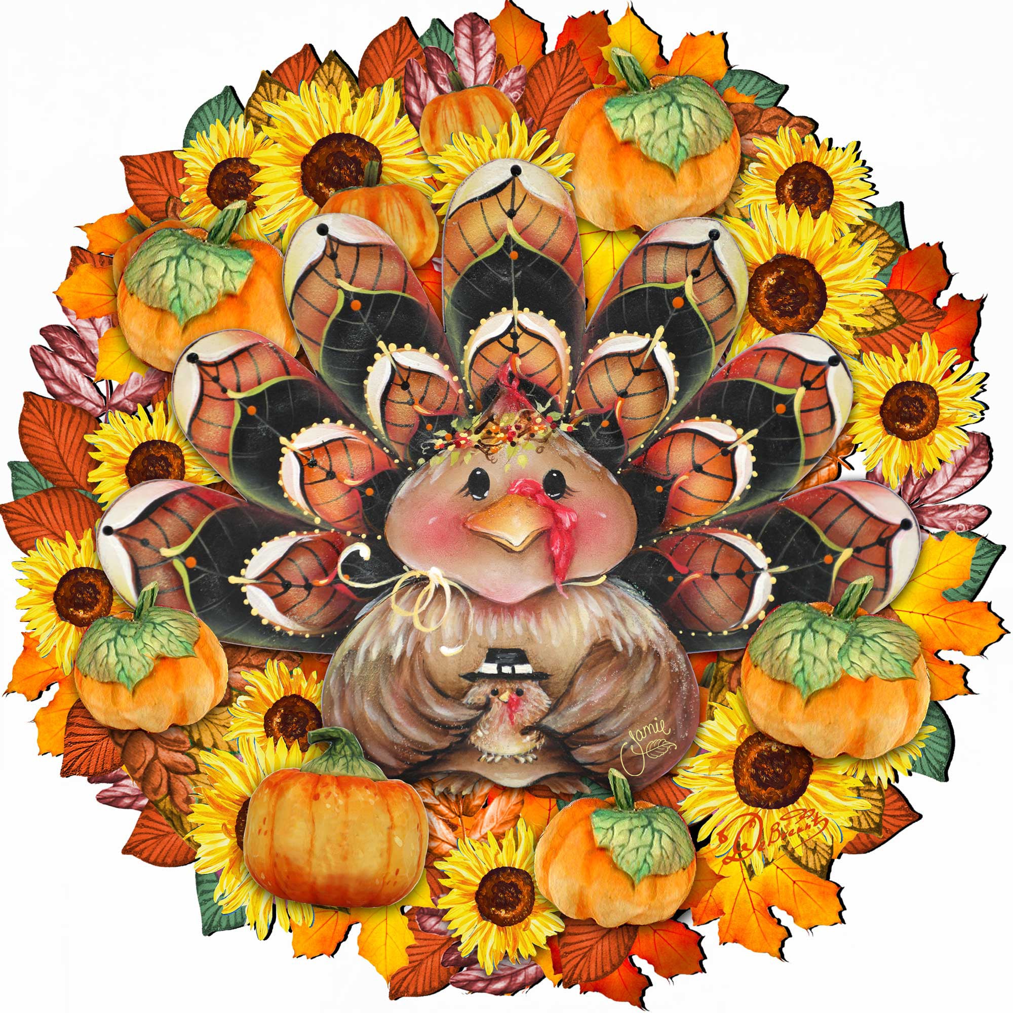 Turkey Holiday Door Wreath