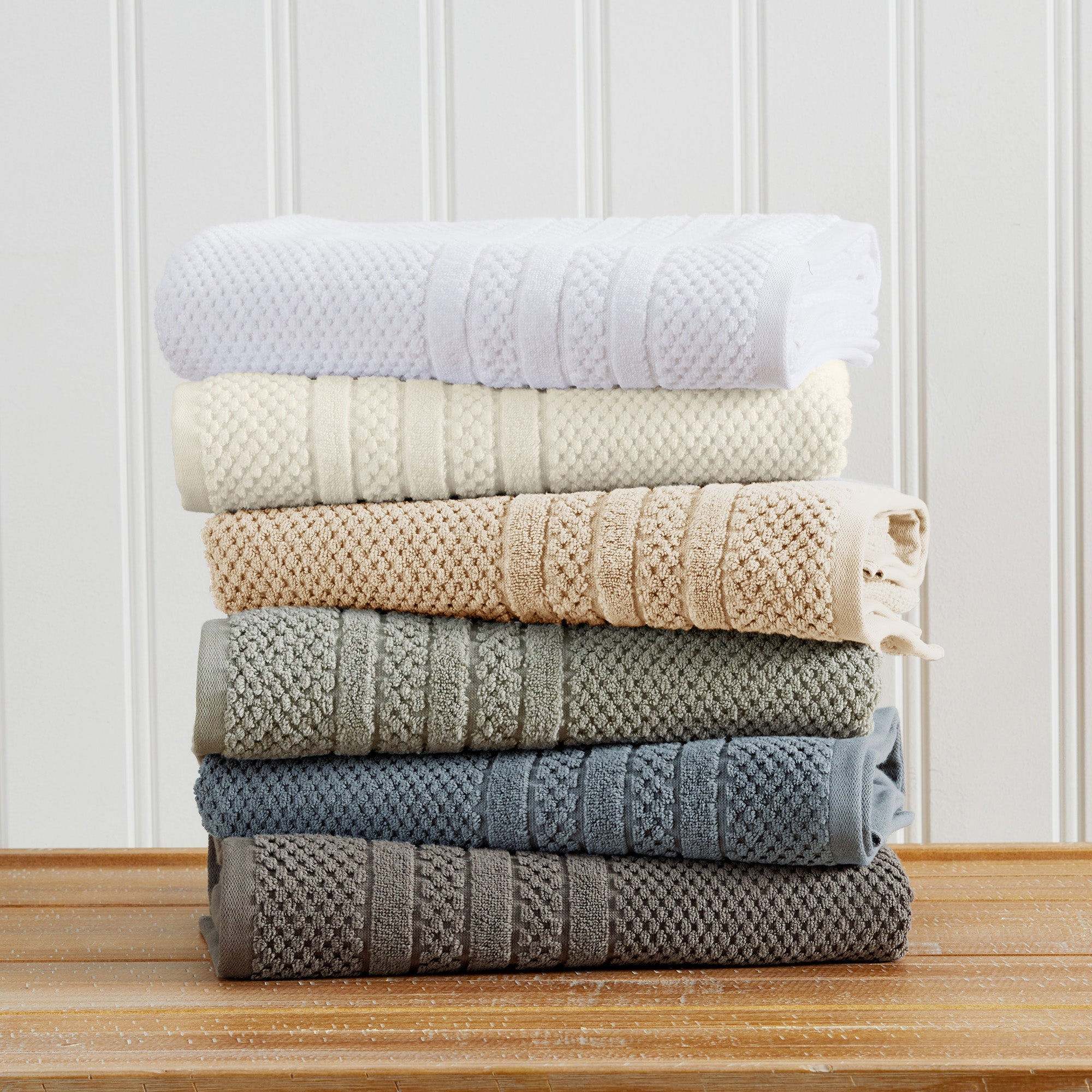 100% Cotton Checkered Jacquard Bath Towel Set