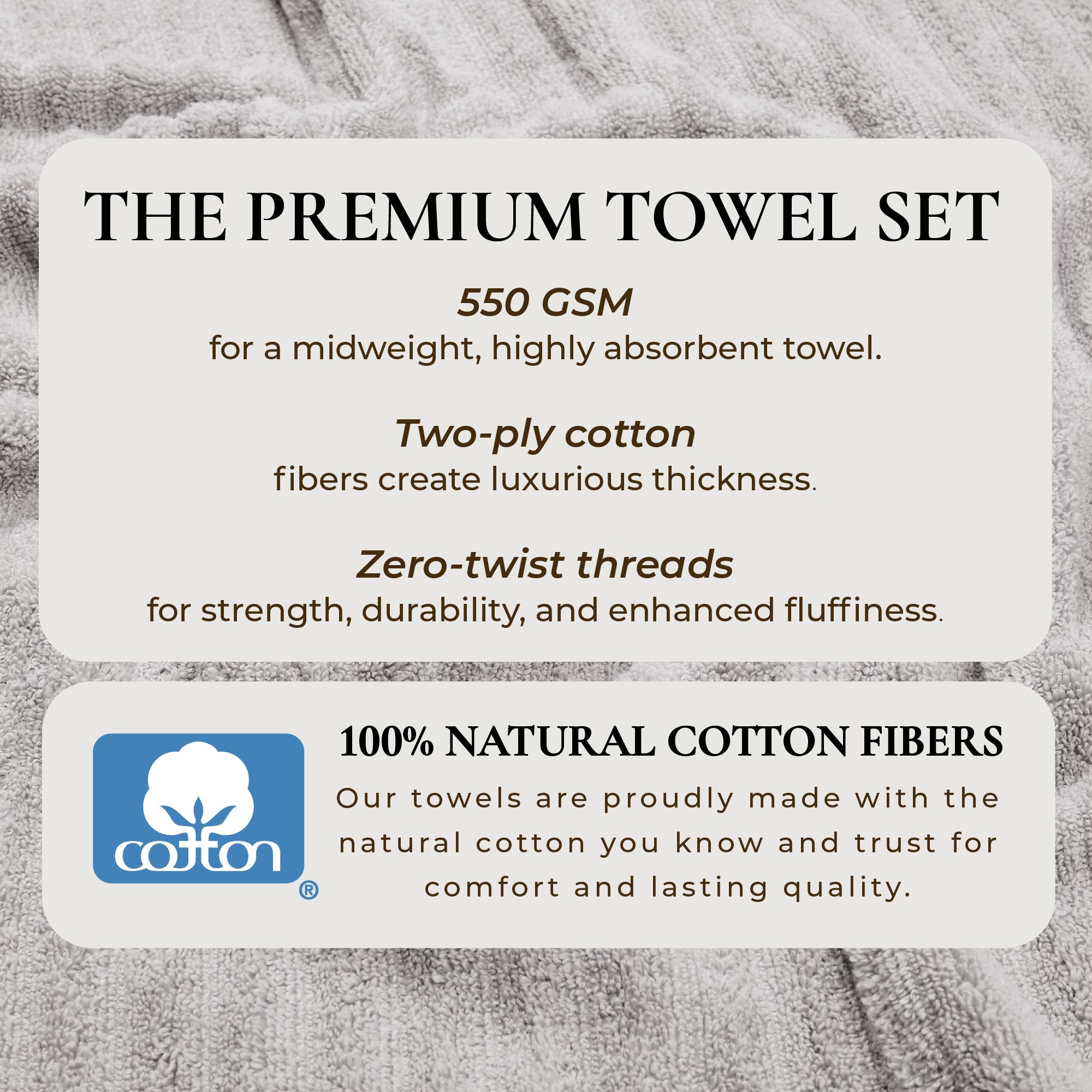 Luxury Combed Cotton Bath Towel Set