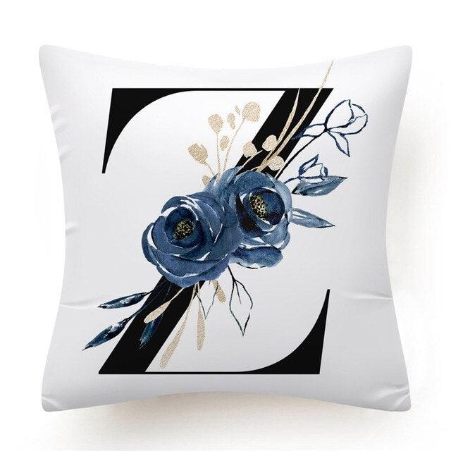Floral Pillow Covers Alphabet