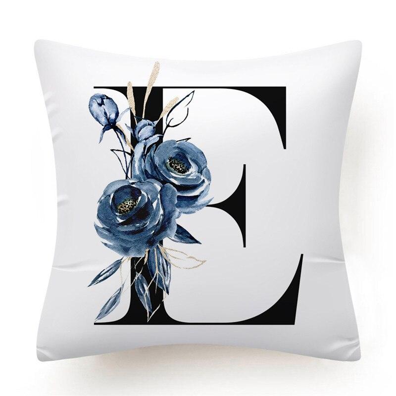Floral Pillow Covers Alphabet