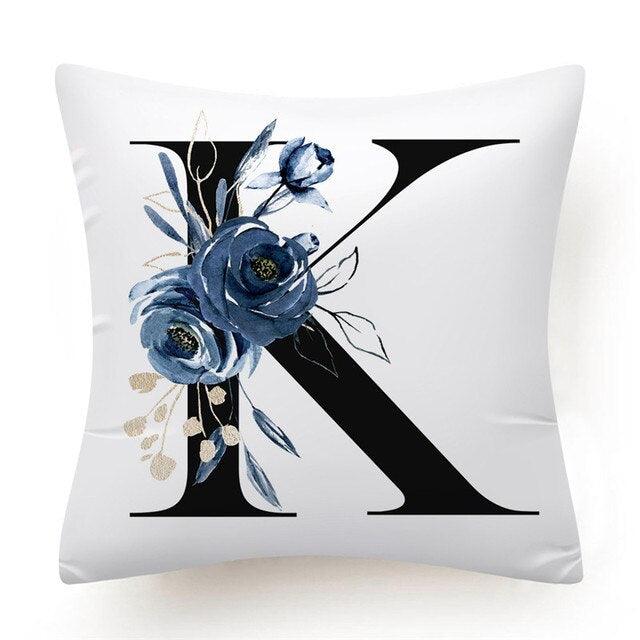 Floral Pillow Covers Alphabet