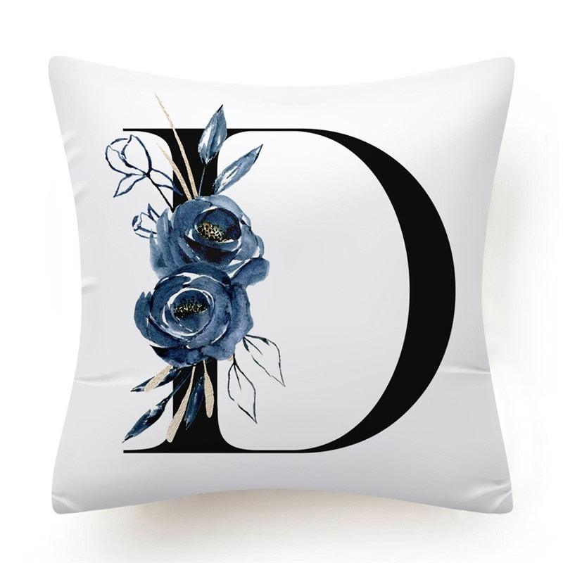 Floral Pillow Covers Alphabet