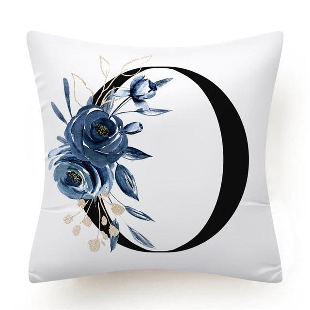 Floral Pillow Covers Alphabet