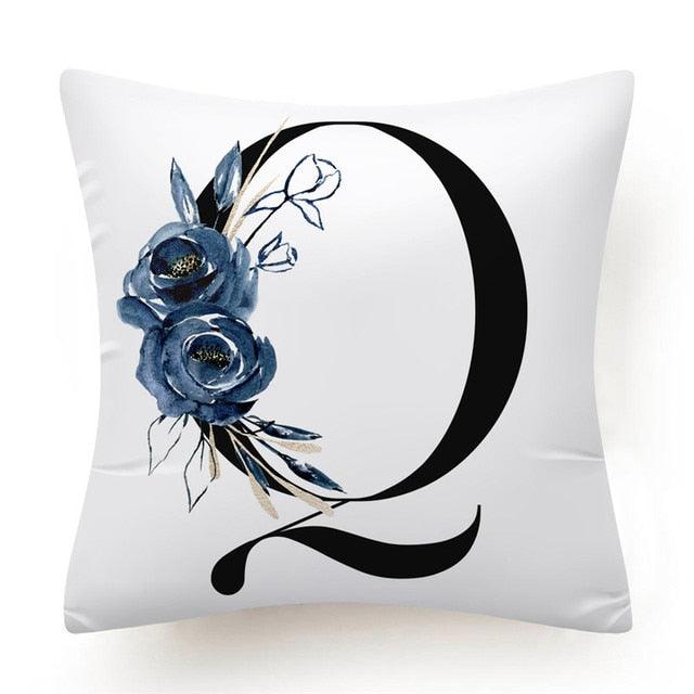 Floral Pillow Covers Alphabet