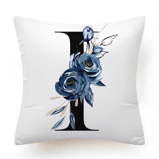 Floral Pillow Covers Alphabet