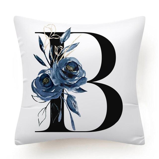 Floral Pillow Covers Alphabet