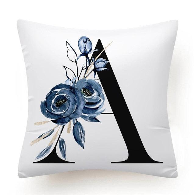 Floral Pillow Covers Alphabet