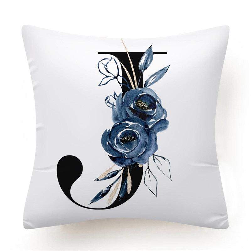 Floral Pillow Covers Alphabet