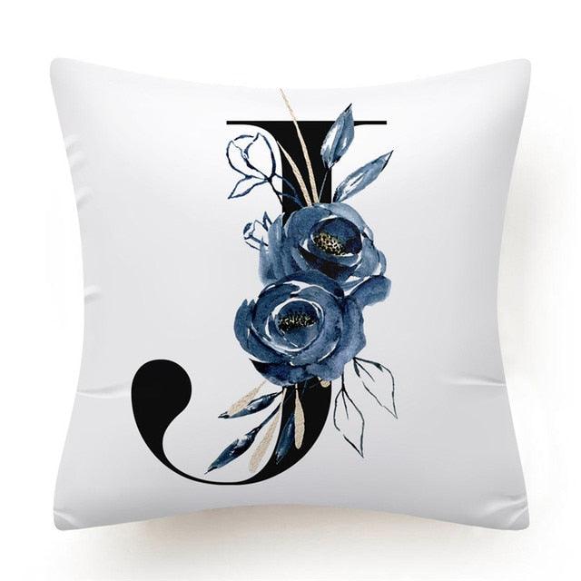 Floral Pillow Covers Alphabet