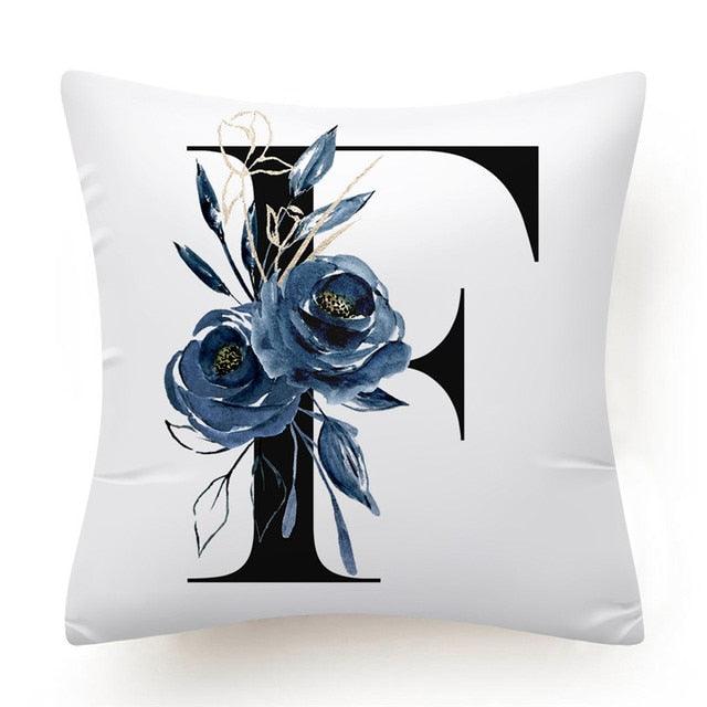 Floral Pillow Covers Alphabet