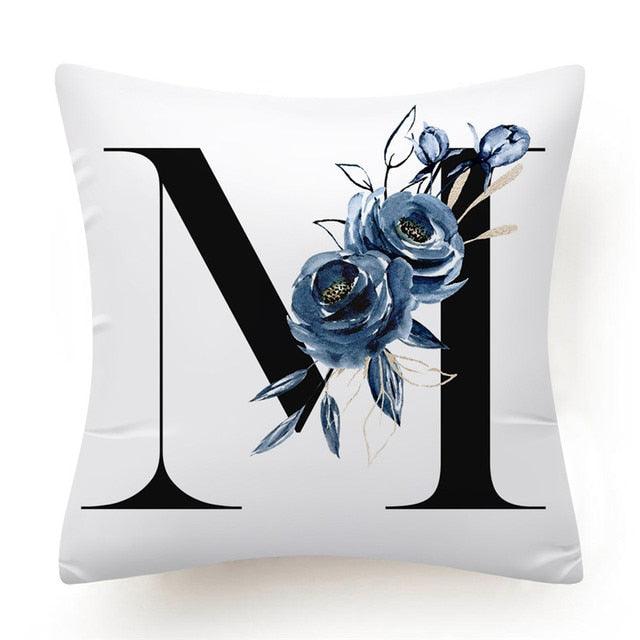 Floral Pillow Covers Alphabet