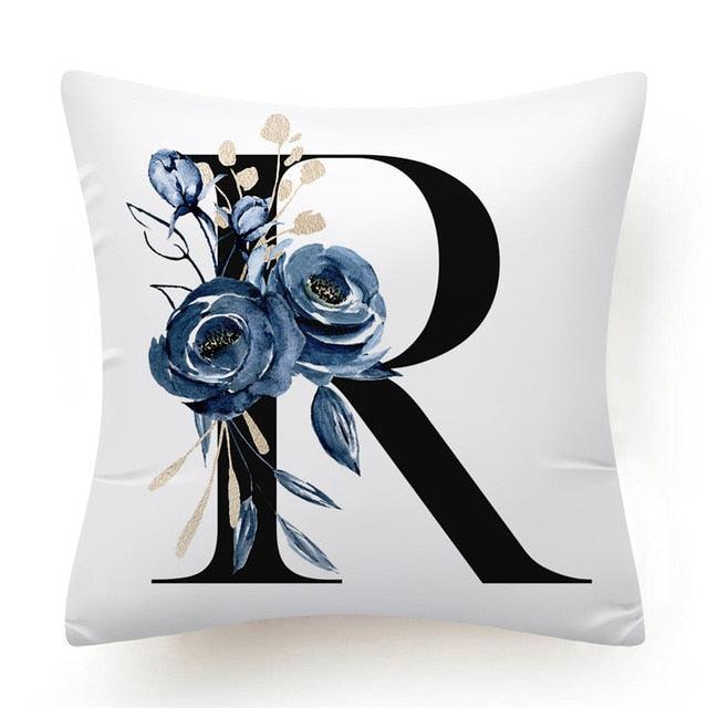 Floral Pillow Covers Alphabet