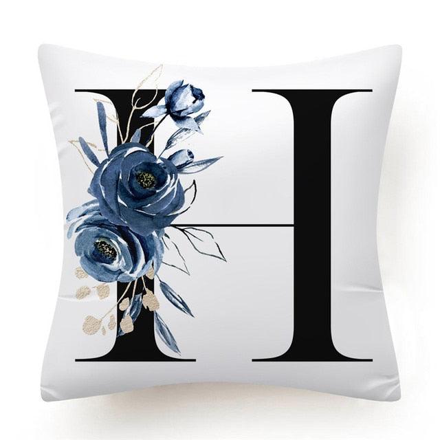 Floral Pillow Covers Alphabet