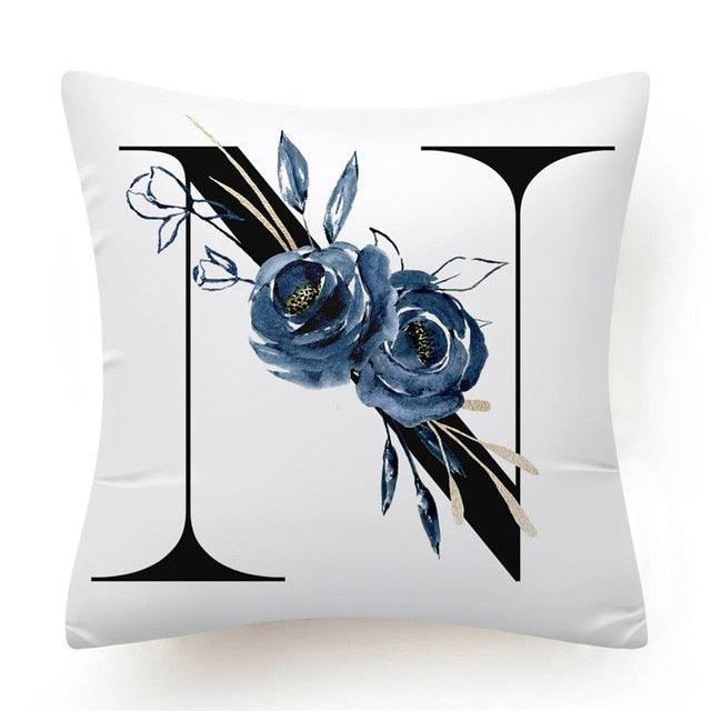 Floral Pillow Covers Alphabet