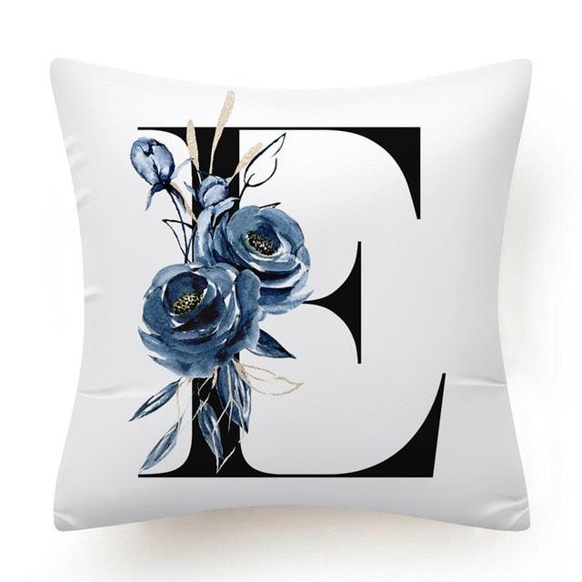 Floral Pillow Covers Alphabet