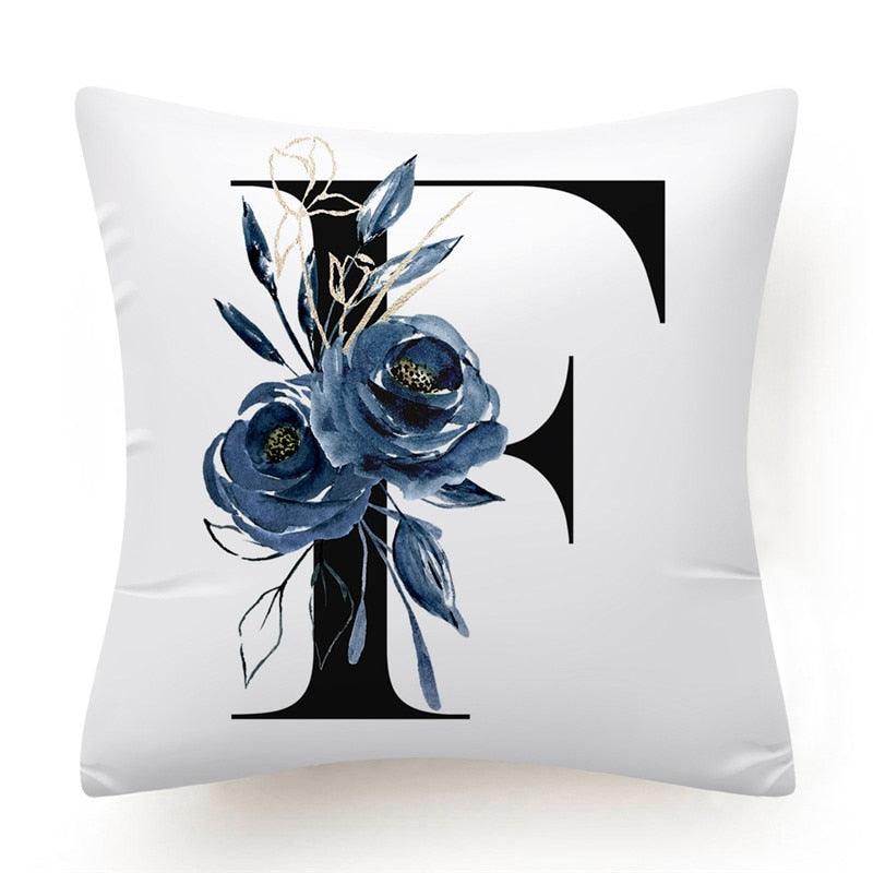 Floral Pillow Covers Alphabet