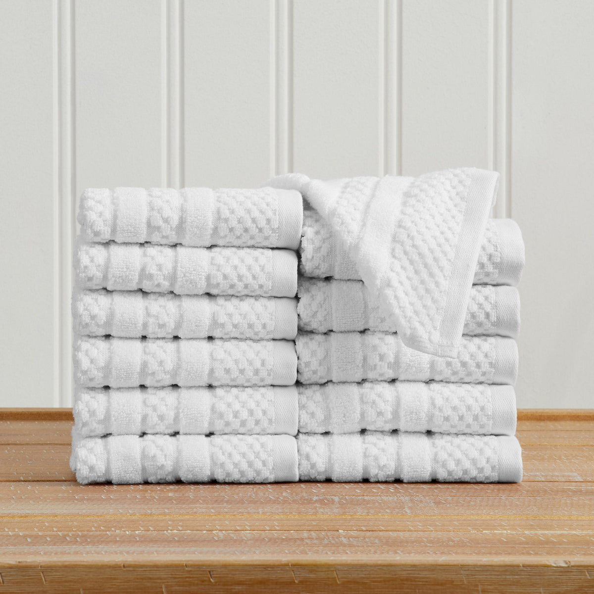 100% Cotton Checkered Jacquard Bath Towel Set