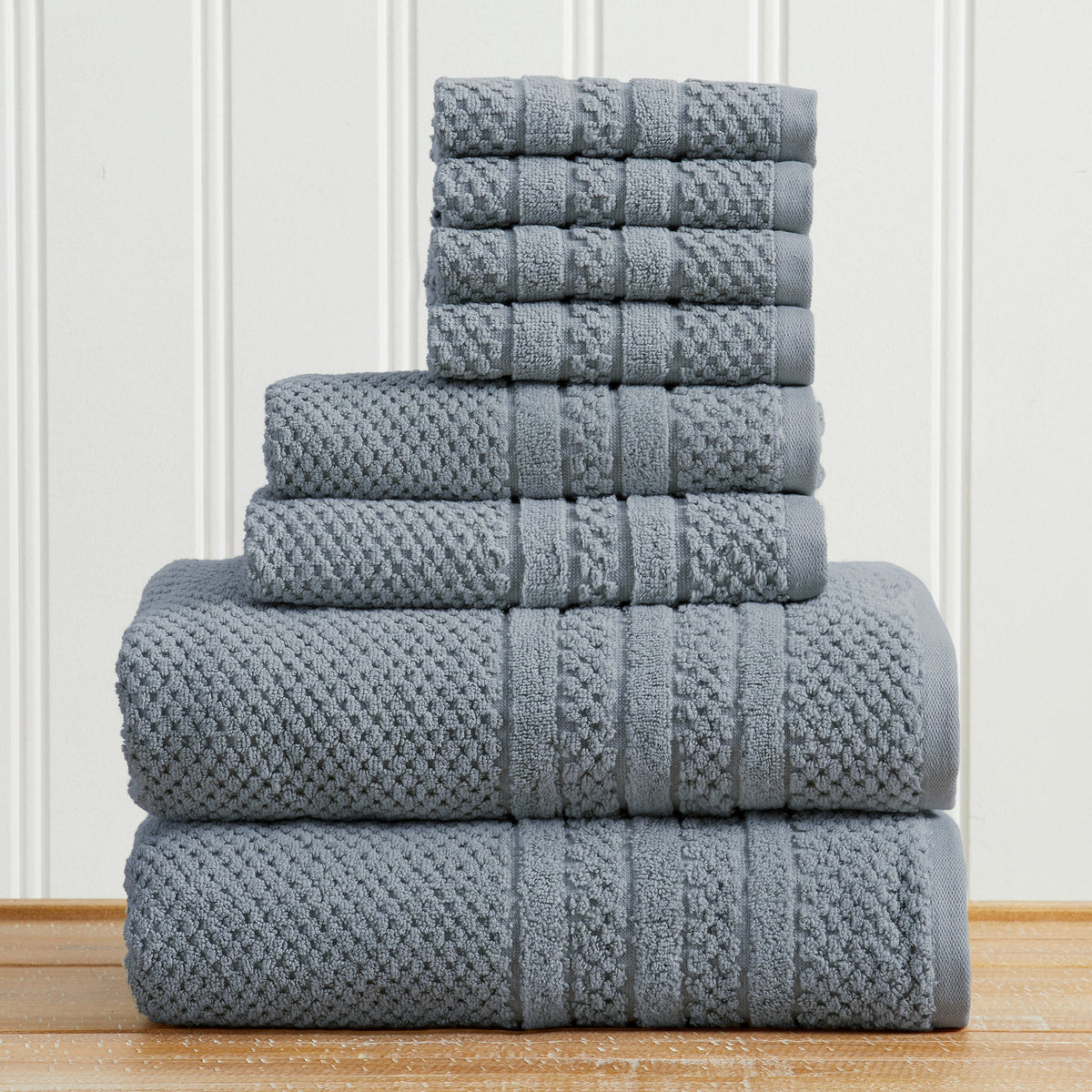 100% Cotton Checkered Jacquard Bath Towel Set
