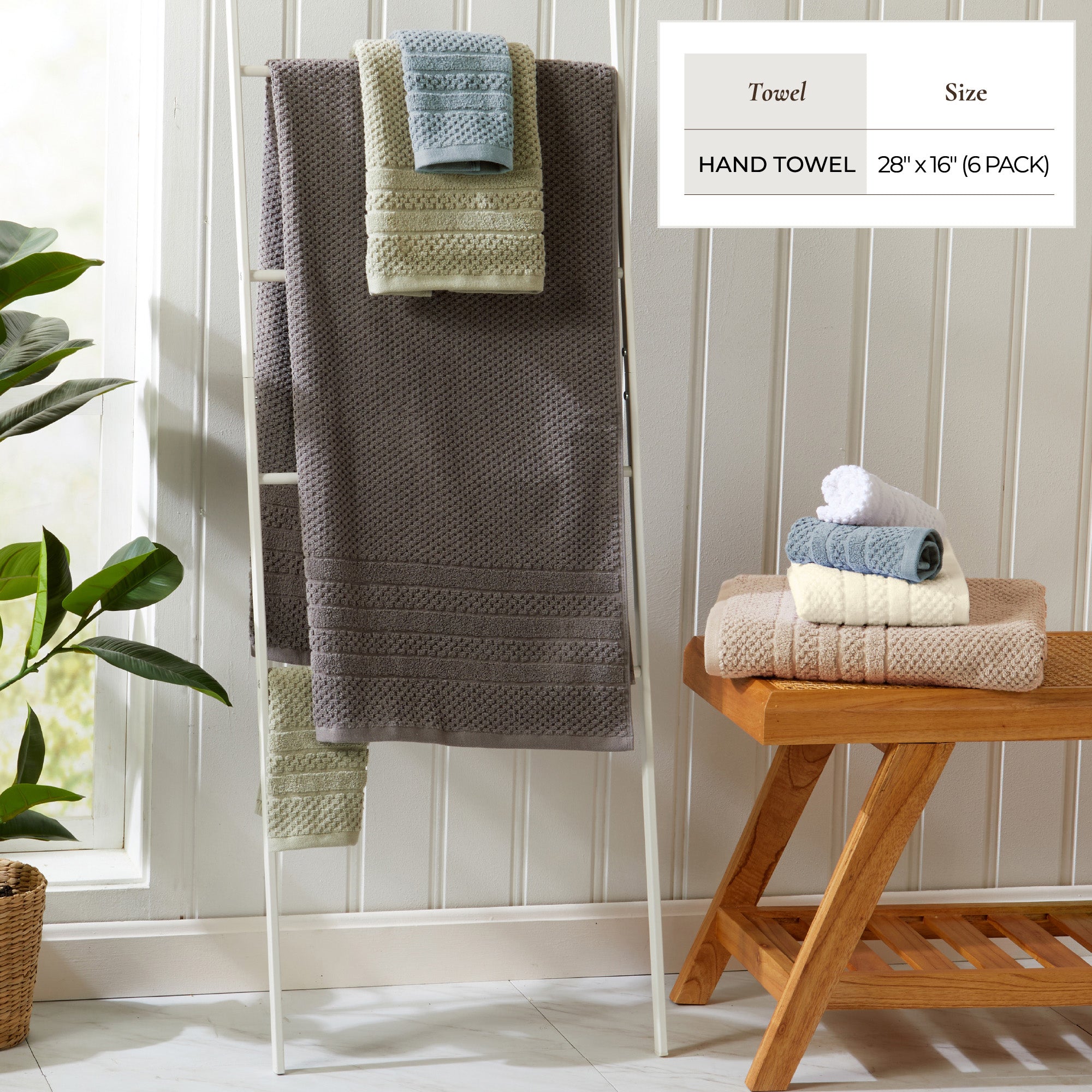 100% Cotton Checkered Jacquard Bath Towel Set