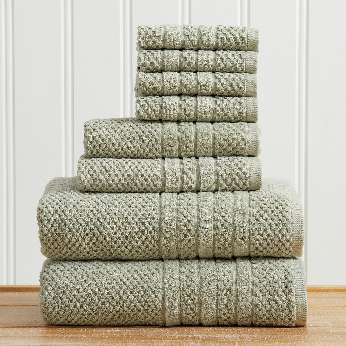 100% Cotton Checkered Jacquard Bath Towel Set
