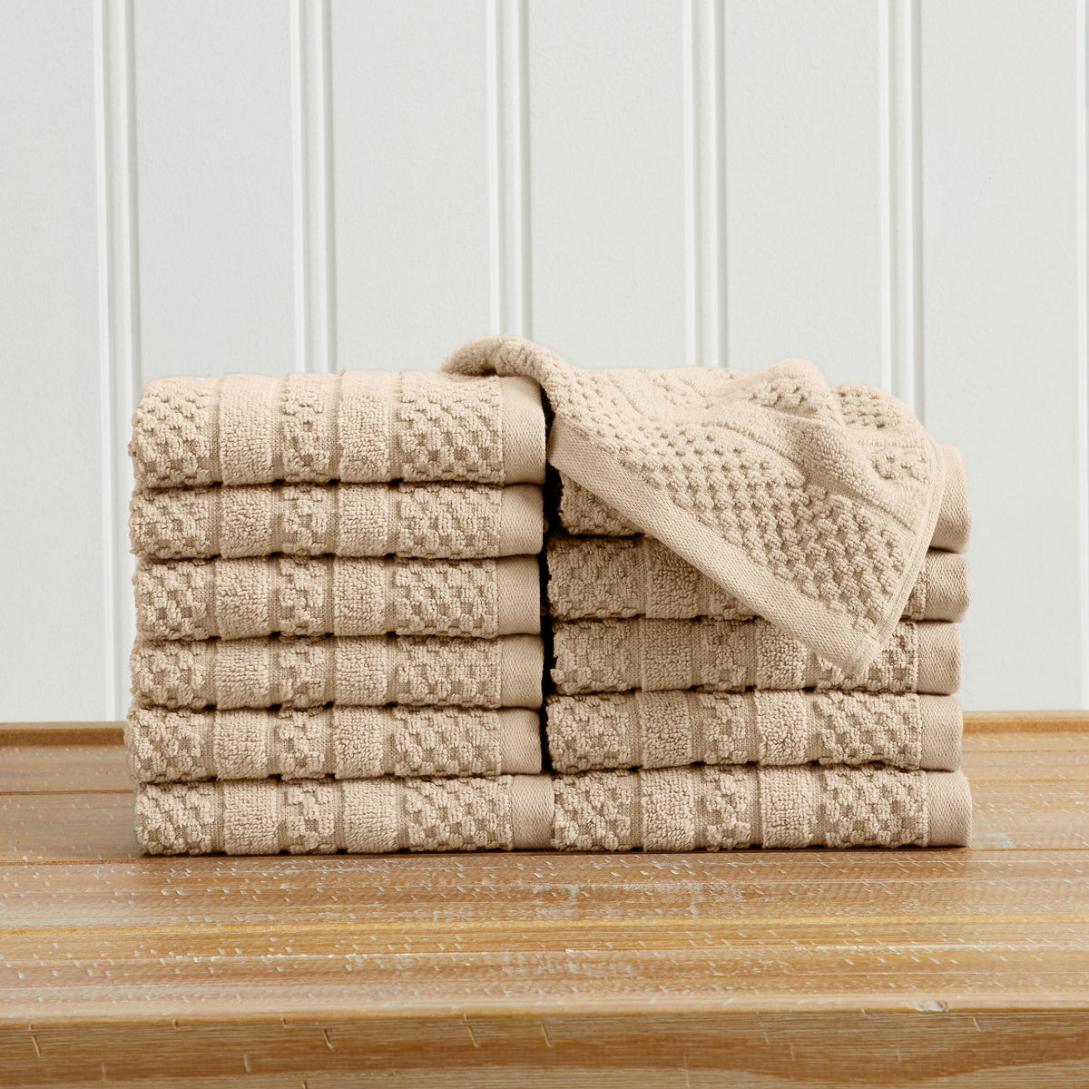 100% Cotton Checkered Jacquard Bath Towel Set