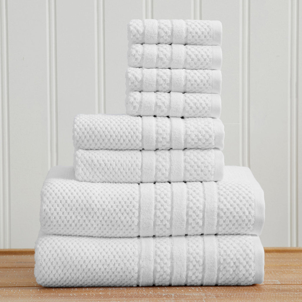 100% Cotton Checkered Jacquard Bath Towel Set