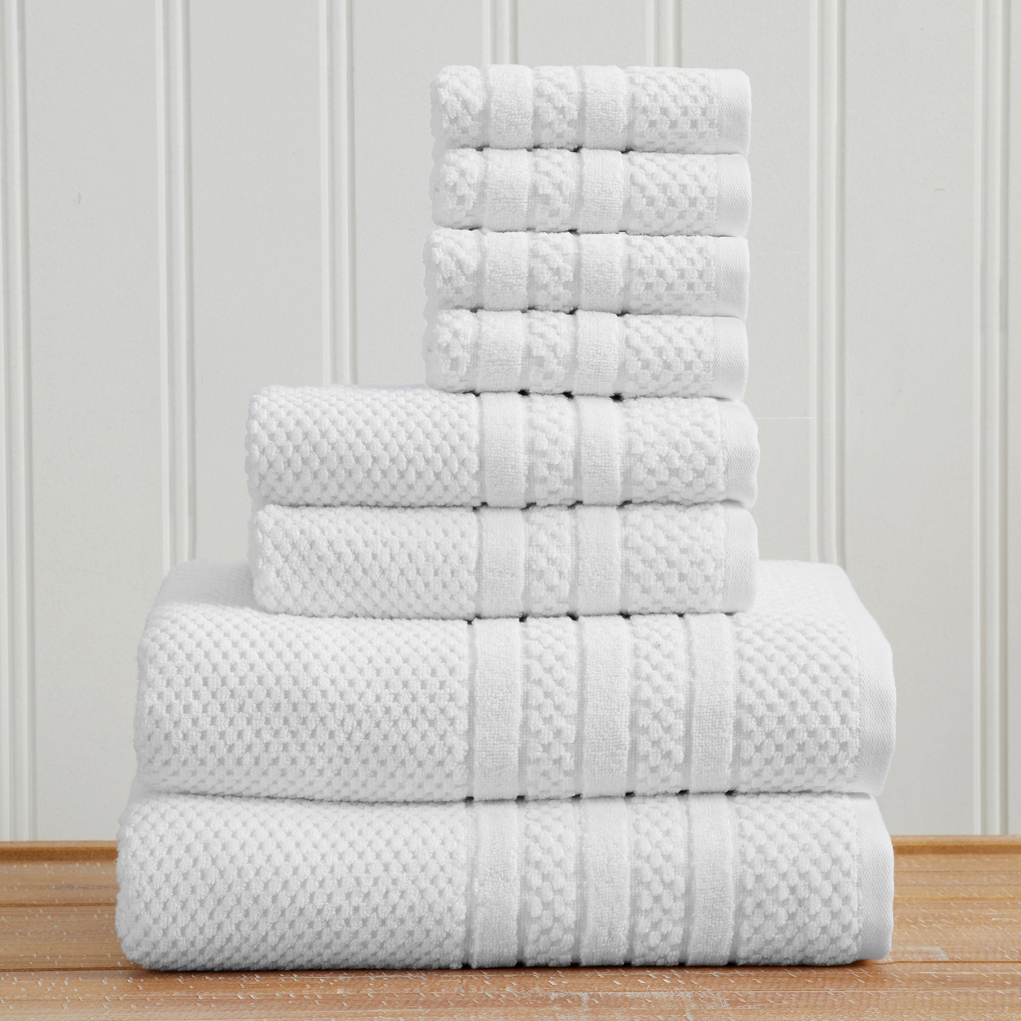 100% Cotton Checkered Jacquard Bath Towel Set