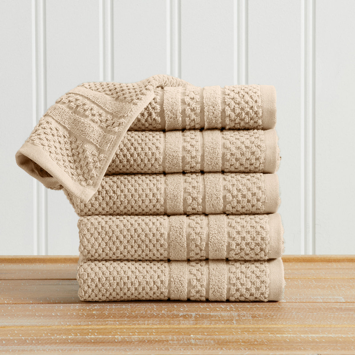 100% Cotton Checkered Jacquard Bath Towel Set