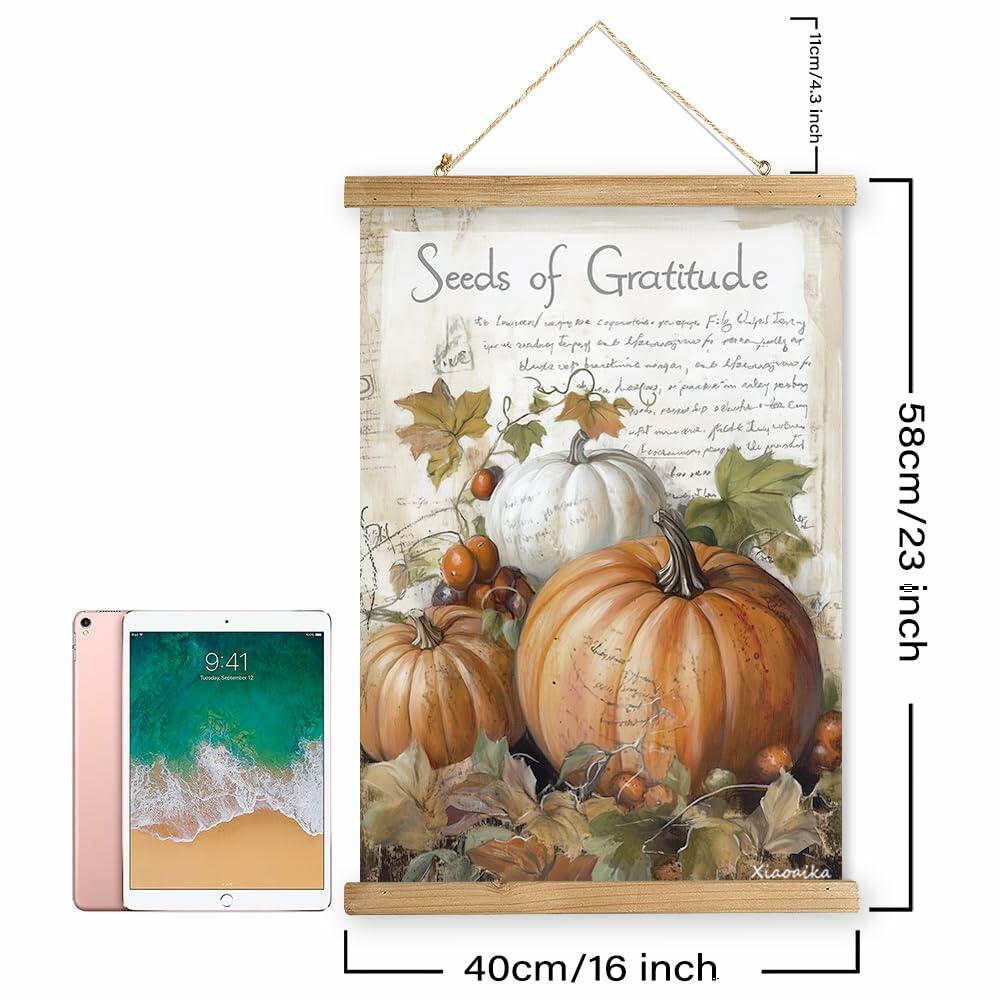Vintage Pumpkin Thanksgiving Poster Wall Art