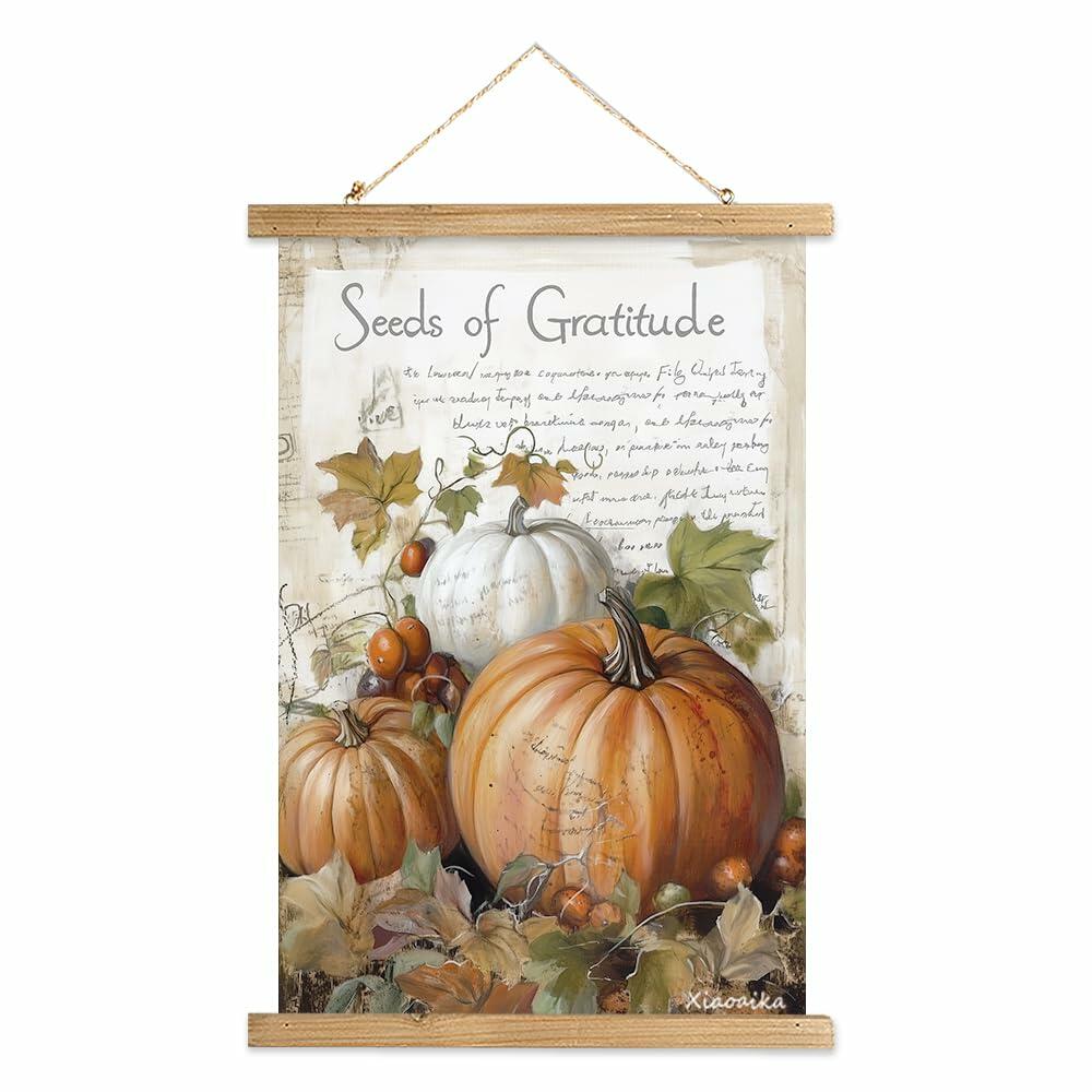 Vintage Pumpkin Thanksgiving Poster Wall Art