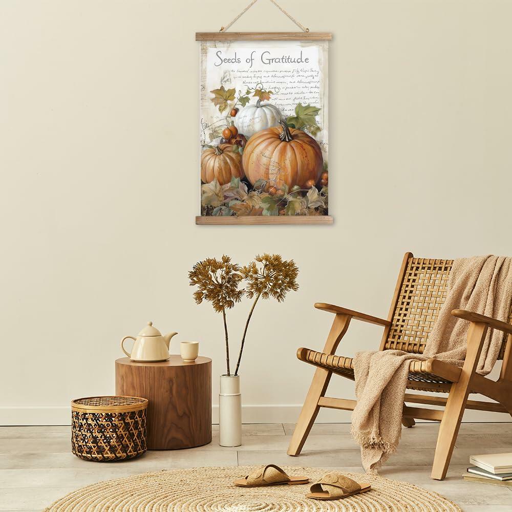Vintage Pumpkin Thanksgiving Poster Wall Art