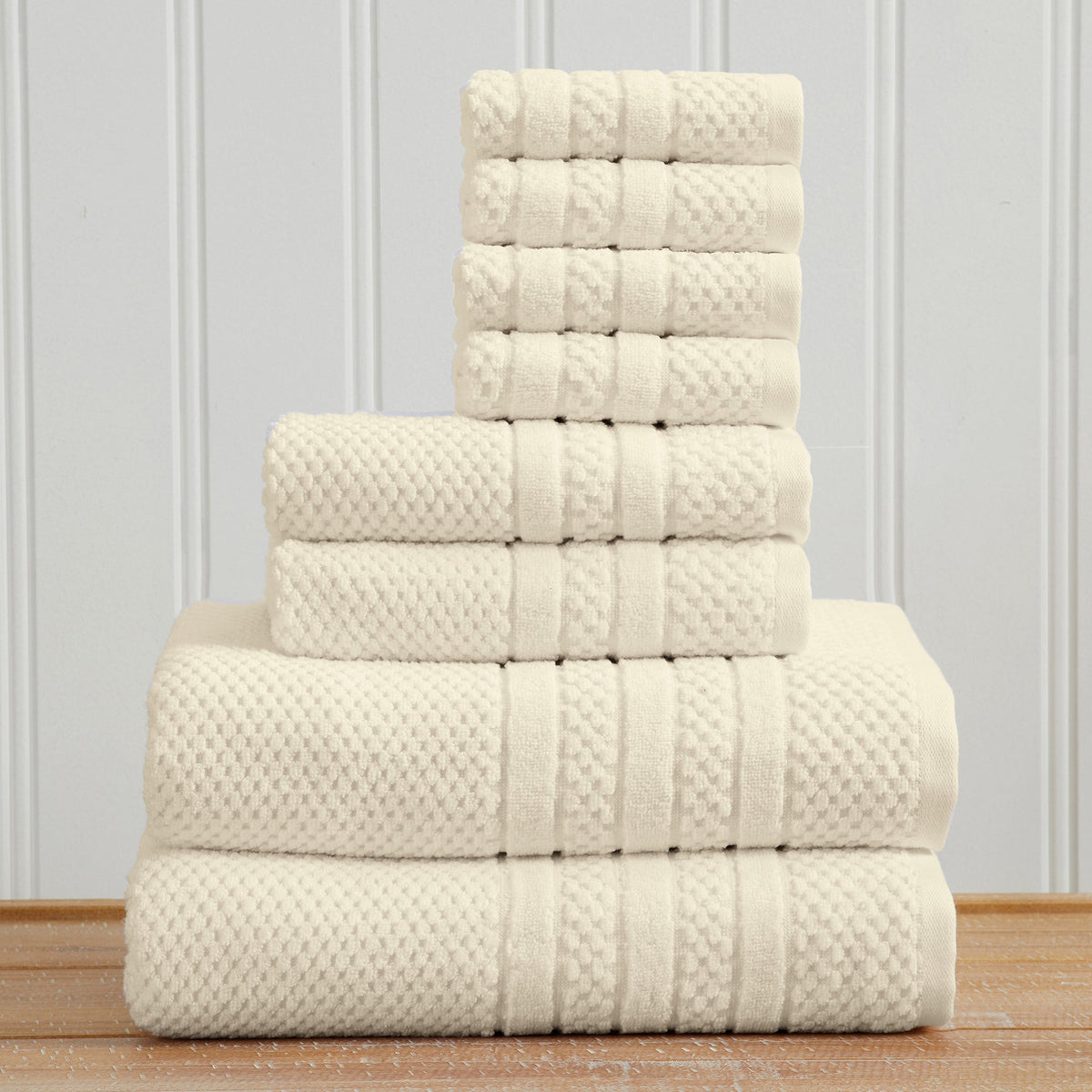 100% Cotton Checkered Jacquard Bath Towel Set