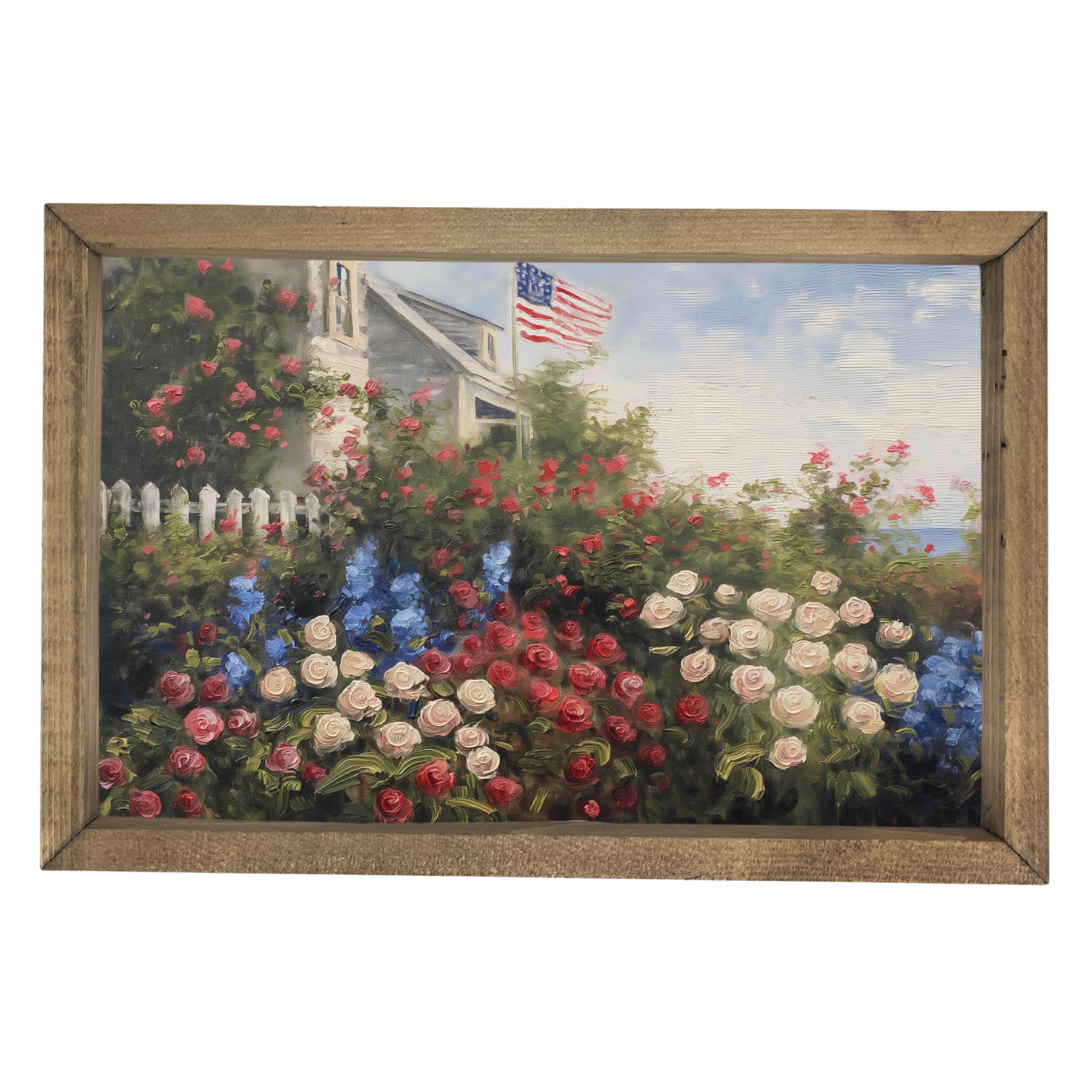 Patriotic Flowers Framed Art