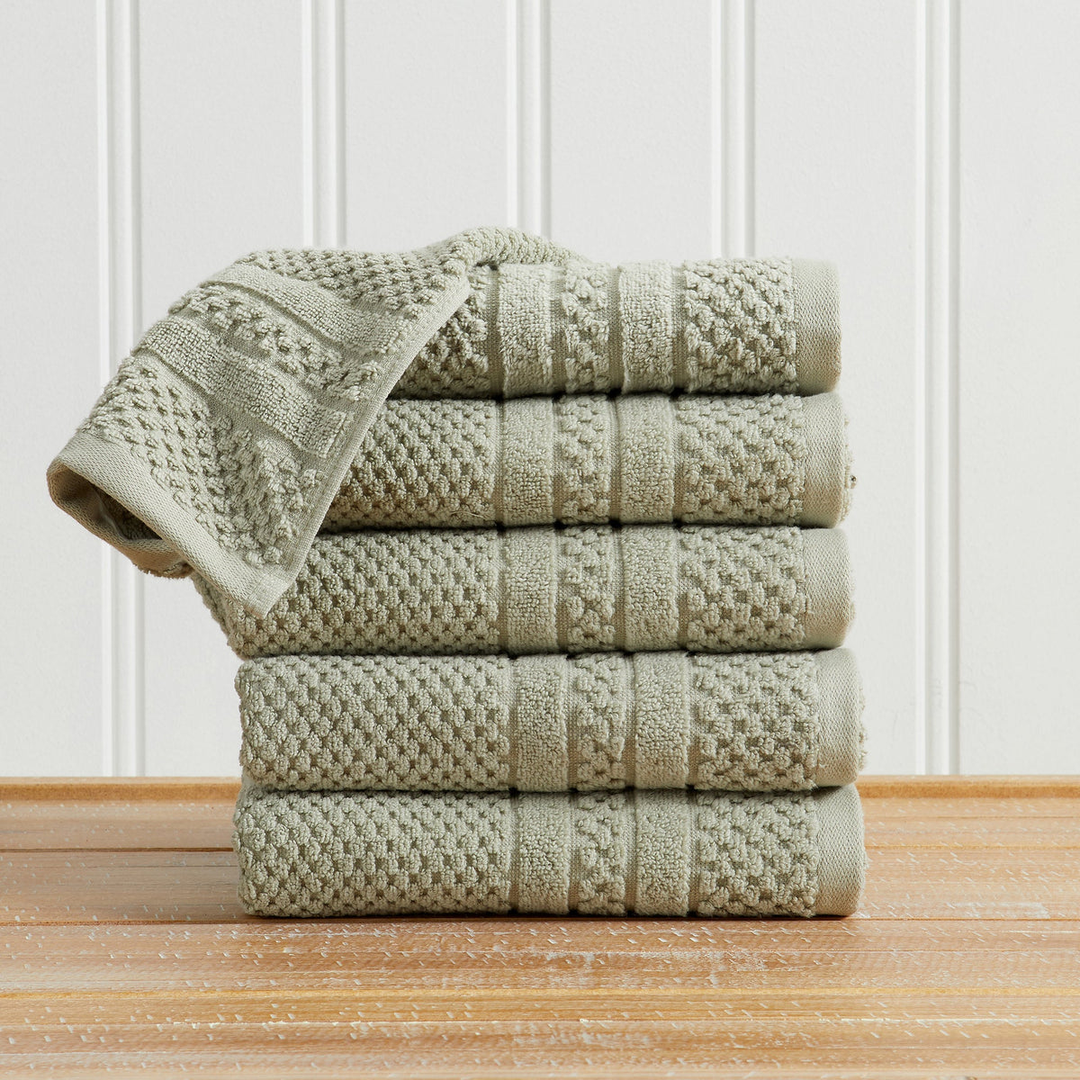 100% Cotton Checkered Jacquard Bath Towel Set
