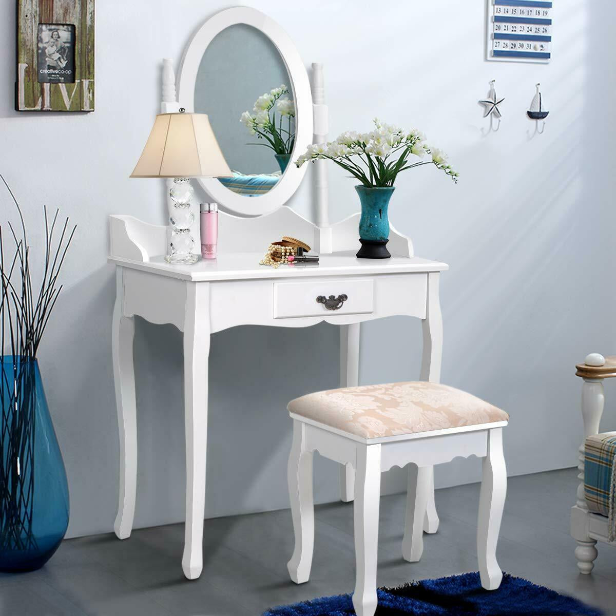 Wood Vanity Set