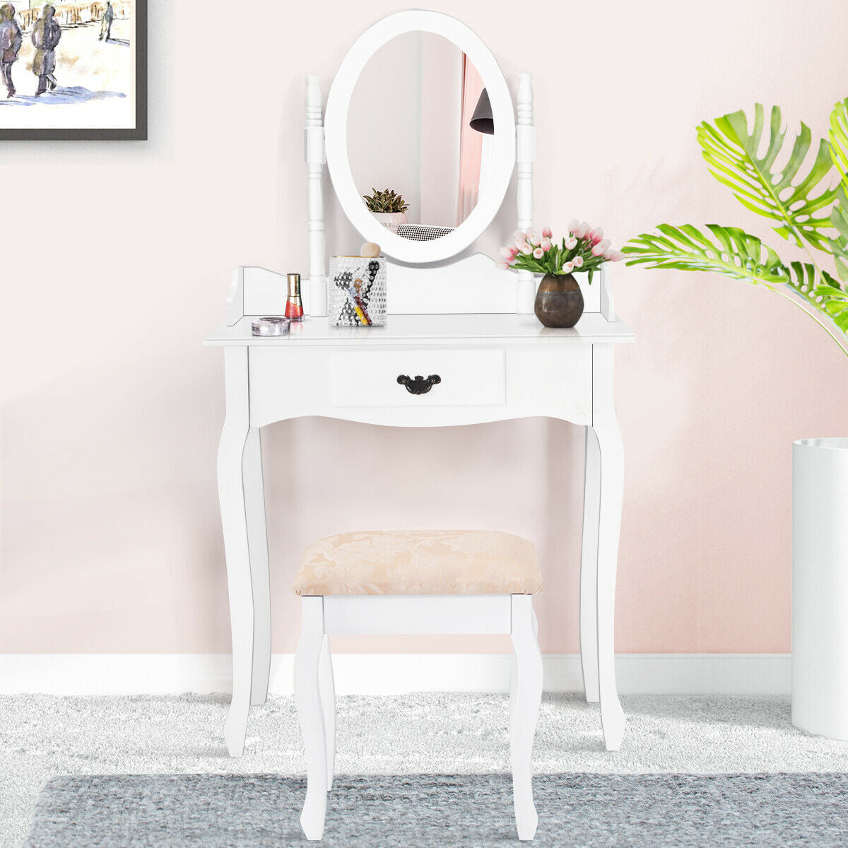 Wood Vanity Set