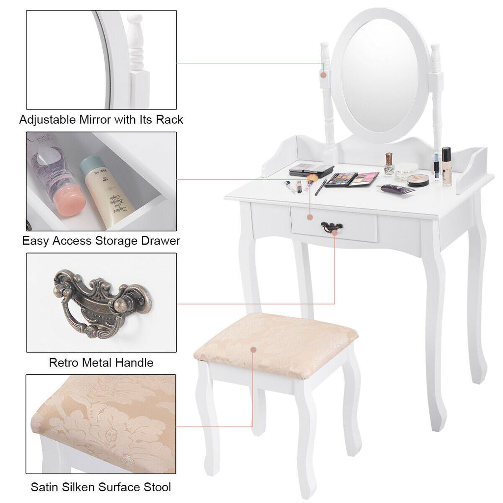 Wood Vanity Set
