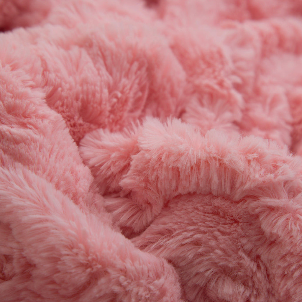 Pink Rose Buds Sherpa Fur Throw Blanket