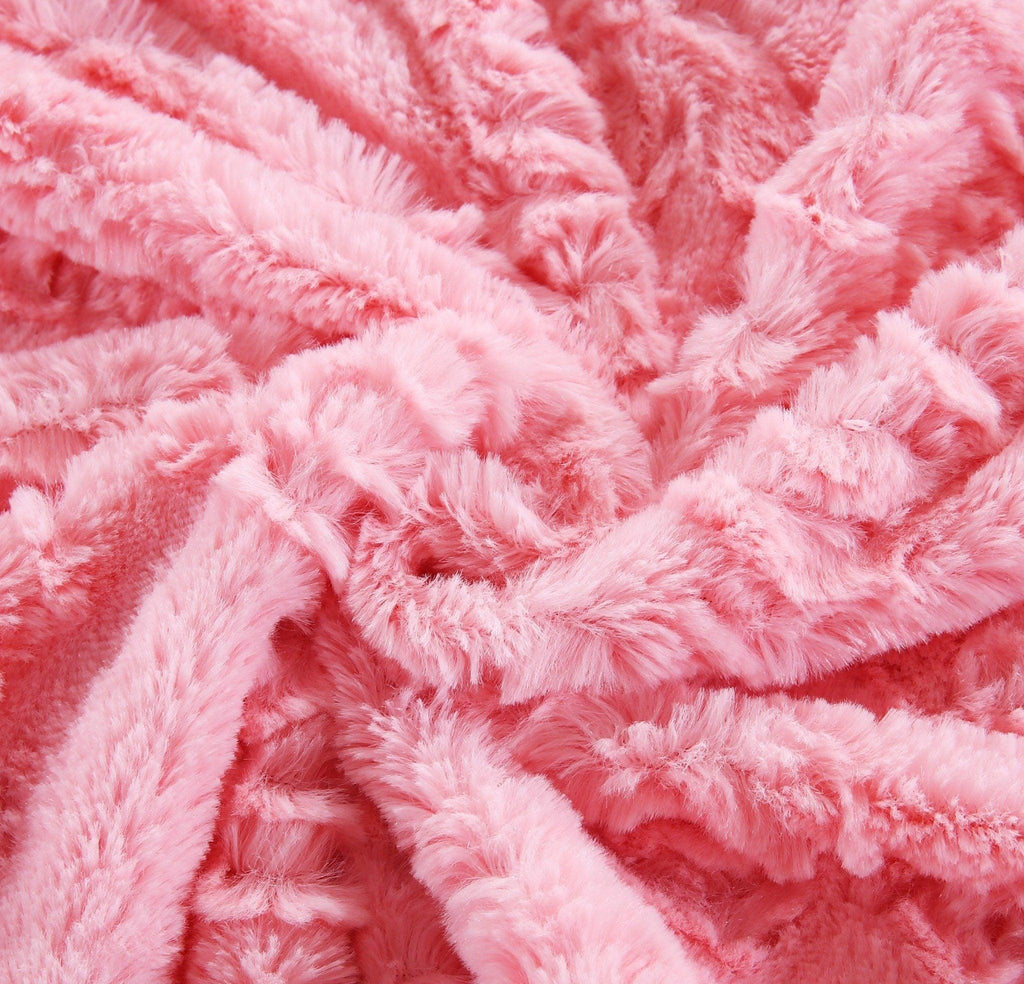 Pink Rose Buds Sherpa Fur Throw Blanket