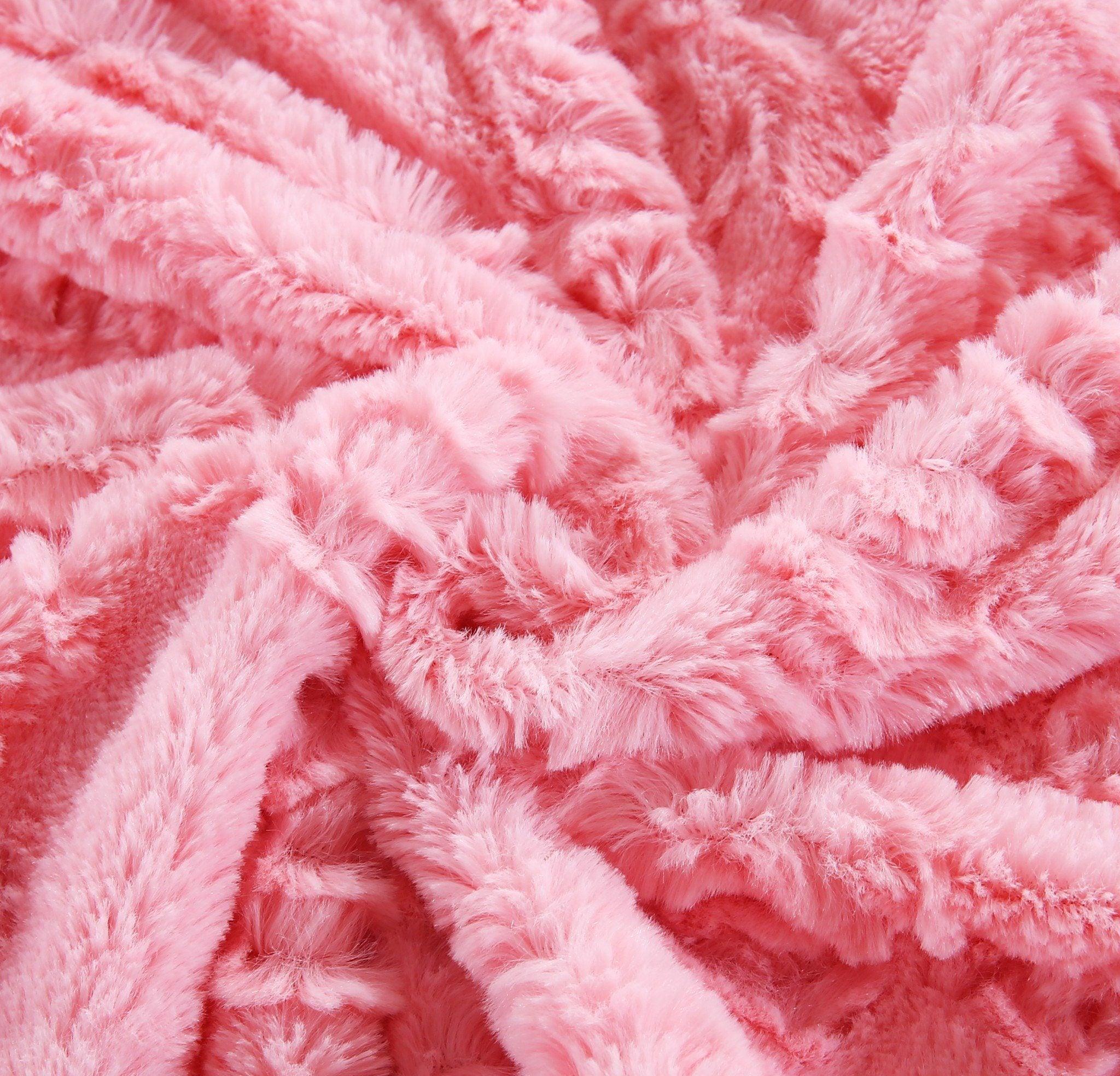 Pink Rose Buds Sherpa Fur Throw Blanket