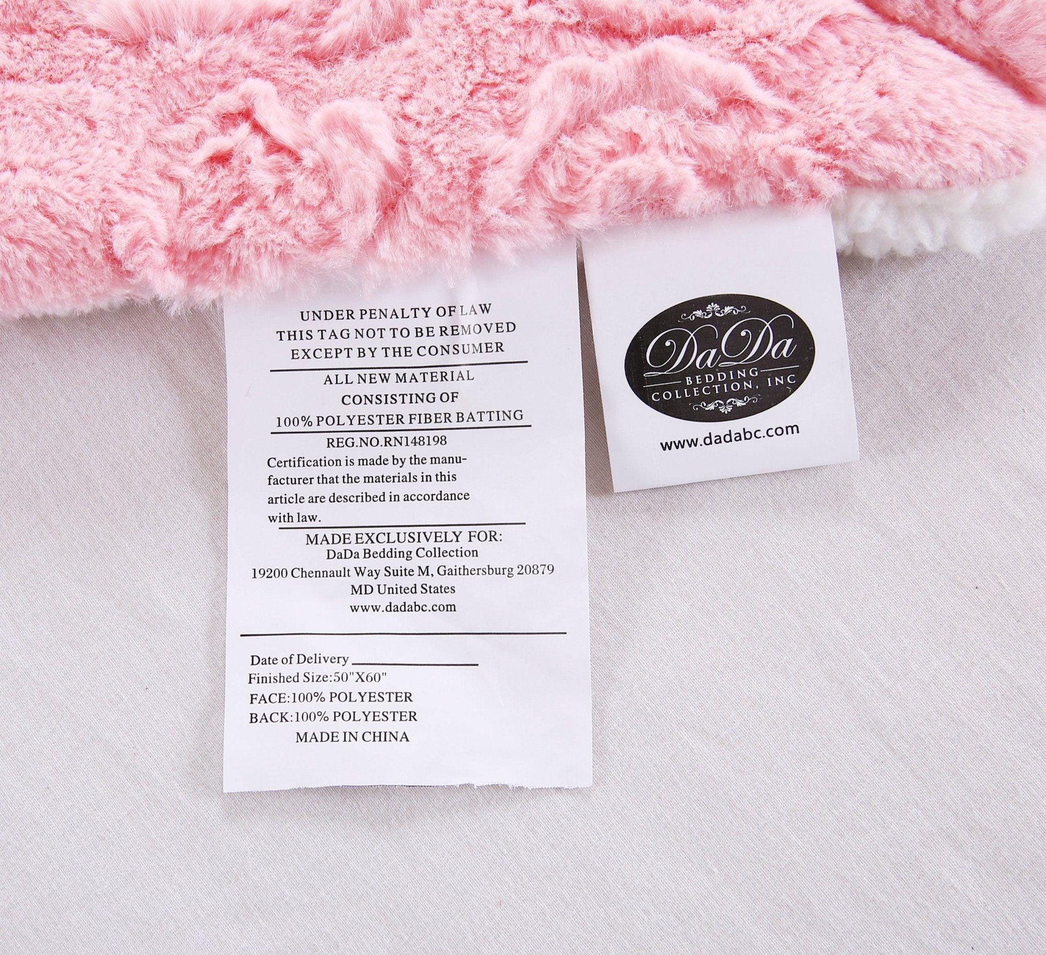 Pink Rose Buds Sherpa Fur Throw Blanket