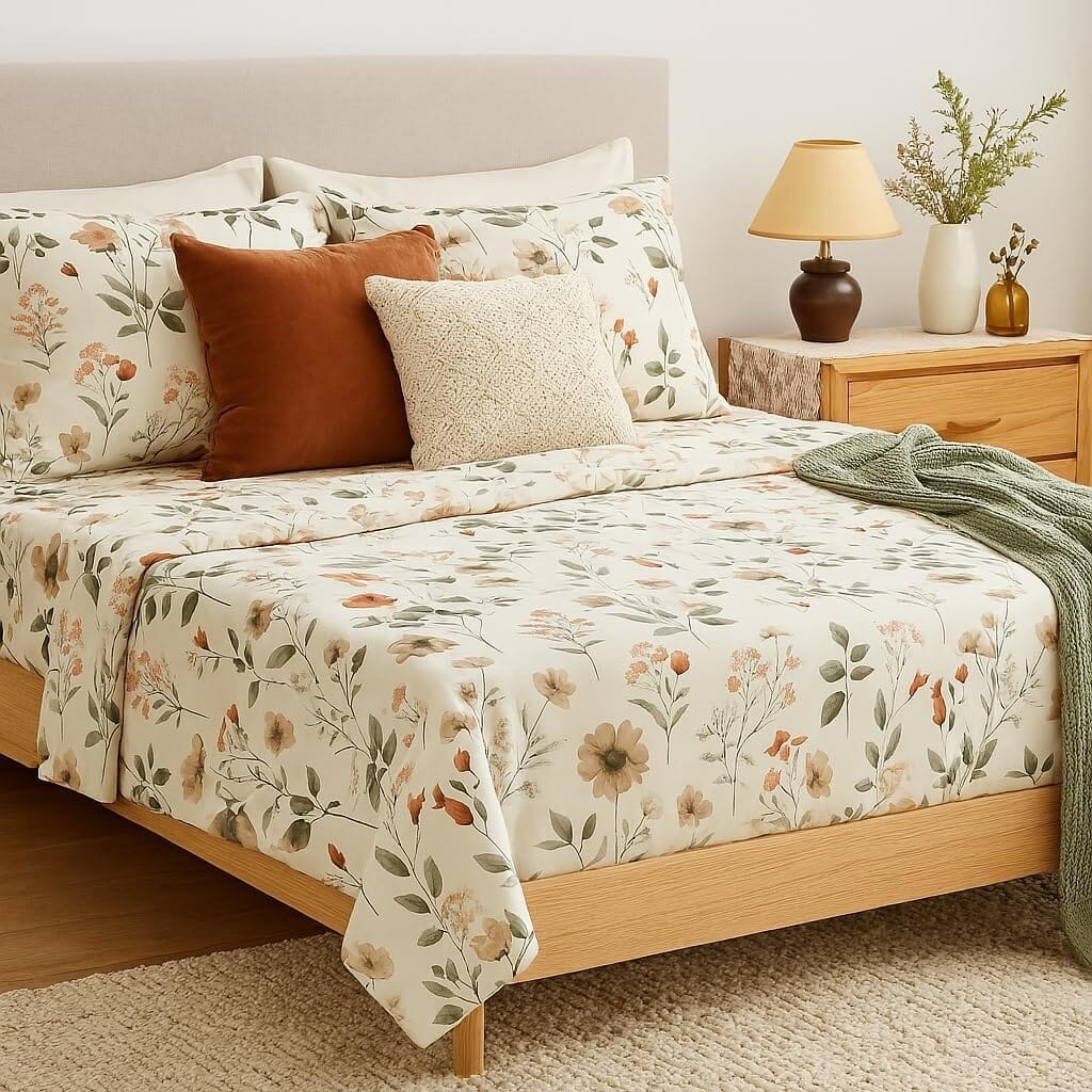 Enchanted Meadow Floral Microfiber Sheet Set
